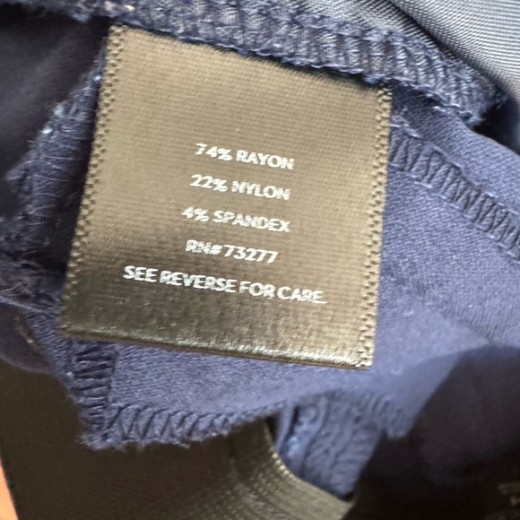 Simply Vera Wang Dark Blue Navy Comfort 90’s Capri Pants Elastic Waist Retro Med - Picture 5 of 10